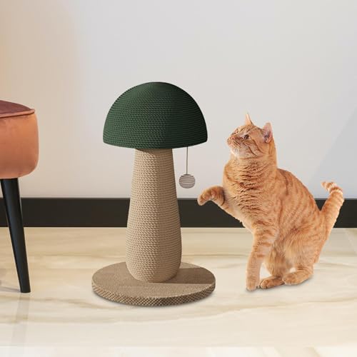 Poste rascador para gato con juguete interactivo verde miniatura 3