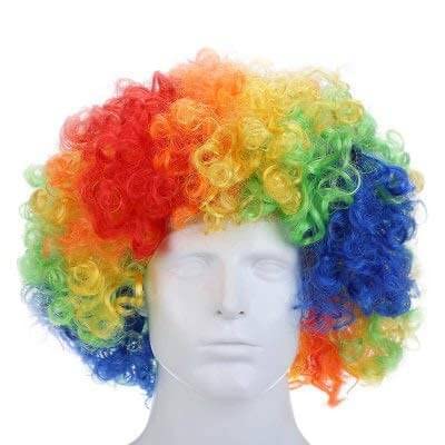 Artonezt Non Toxic Skin Friendly Neon UV Glow Body Face Paint for Holi Party (6 Shades 300g) + Unisex Multicolor Colorful Fancy Joker Clown Malinga Hair Wig Holi Halloween Festival Costume 3