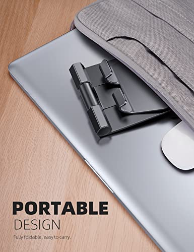 Lamicall Upgrade Super Stable Cell Phone Stand For Desk - Foldable Portable Aluminum Desktop Phone Holder Cradle Dock, Compatible For Iphone 14 13 12 Mini 11 Pro Xs Max Smartphones, Tablets 4-11" #TOP2