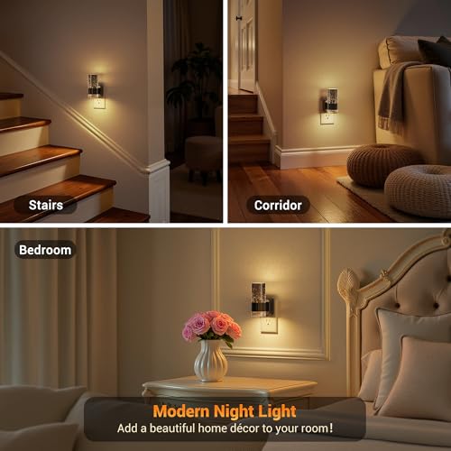 Image of JandCase Night Lights Plug into Wall, Automatic LED Night Light with 0-100LM Dimmable, 3000K Plug in Night Lights with Auto Light Sensor, for Bathroom Hallway Decor