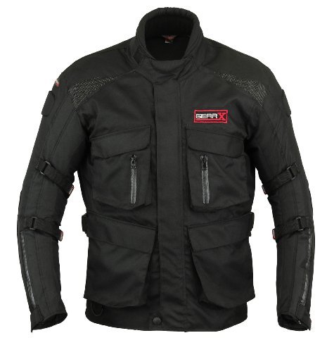 Gearx Hombre Protección Motocicleta Chaqueta Impermeable - XXL