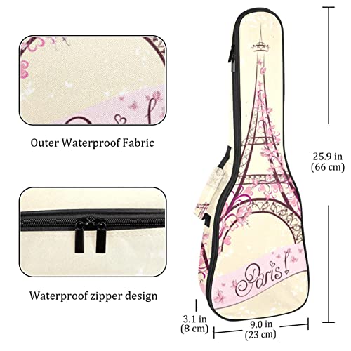 Housse pour ukulélé rétro rétro Paris Tour Eiffel Vélo 10 mm rembourrage épais 53,3 cm sac de transport avec sangles… - Les Beatles, Paul McCartney, John Lennon, RIngo Starr, George Harrison Housse pour ukulélé rétro rétro Paris Tour Eiffel Vélo 10 mm rembourrage épais 53,3 cm sac de transport avec sangles… – Image 5