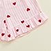 Kupretty Toddler Baby Girl Valentines Day Outfit Heart Sleeveless Ruffle Vest Tank Tops + Ruffled Shorts Set Summer Clothes (Pink Red, 2-3T)
