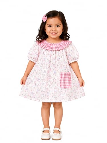 Image of Kidbea Girls Cotton Dresses | Stylish Printed & Checked Frocks | Party, Casual Summer Dress Collection for Kids