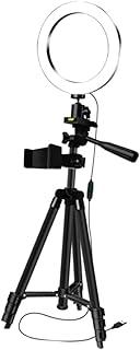 UKCOCO Tripod Phone Ring Light for Camera Cell Phone Holder for Tripod Lip Gloss Kits Broadcast Live Fill Light Selfie Light LED Lamp Ring Lamp Set Mobile Phone Holder Camera Light LED