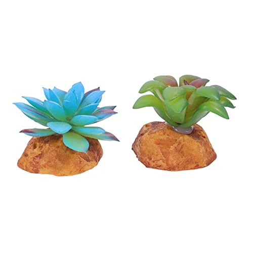 SUPVOX 2Pcs Lifelike Emulated Plants Adornment for Reptile Box Decor Safe Landscaping Plants for Enhancing Reptile Habitat with Natural Beauty