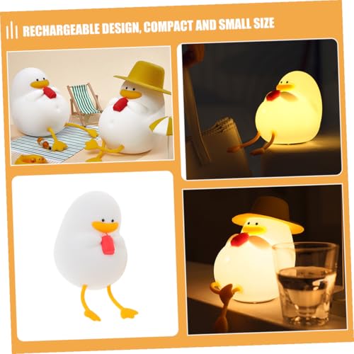 Lámpara de mesa de noche silicona forma pato recargable miniatura 5