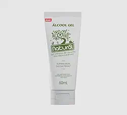 NATURAL Álcool Gel com Extratos Orgânicos de Camomila, Erva-doce e Aloe Vera - Protege, Hidrata e Perfuma - Não Resseca a Pele - 60ml