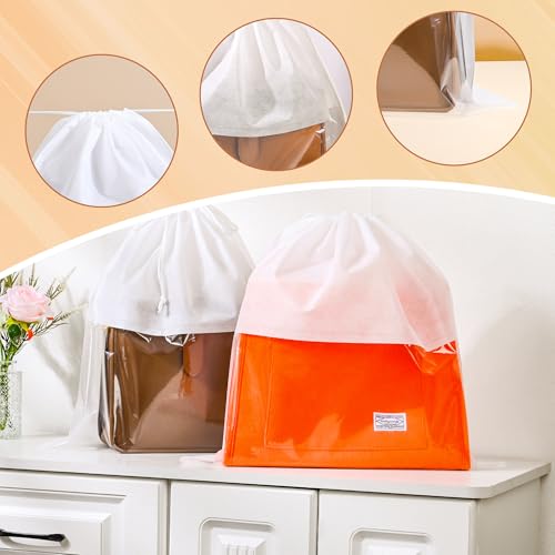 Pack of 10 Dust Cover Storage Bags Drawstring Bags for Handbags Shoulder Bags Purses Shoes Boots (19.6"x19.6")4