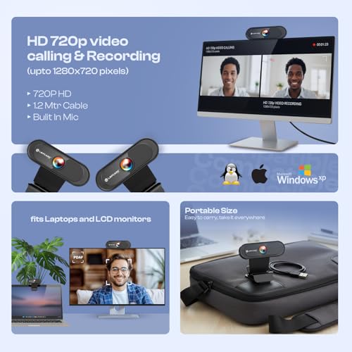 Lapcare Lapcam HD 720M P Webcam, Black 1 Count - Image 7