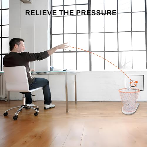 Image of MORNING SUN Basketball Trash Can Holder, Basketball Trash Can Wooden Display (Excluding Trash Can), Garbage Bin Basketball Hoop for Home Office Kitchen Living Room
