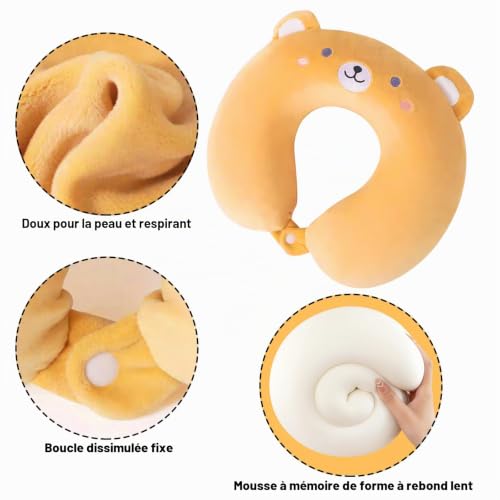Coussin de voyage avion en peluche ergonomique (Top 1) – Image 5