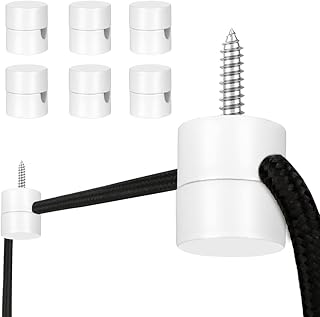 Zevnico 6 Pack Metal Swag Hooks for Ceiling Hanging Lights, Pendant Light Hook for Ceiling Lamp, White Ceiling Hooks, DIY Lamp Hanging Electric Wire Cable Cord Chandelier Fixture Hardware Wall Hook