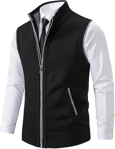 DGHM-JLMY Men's Soft Cozy Softshell Vest Full Zip Slim Fit Warm Waistcoat Hiking Outdoor Golf Sleeveless Jacket2