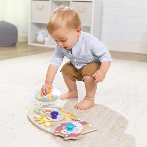 Melissa & Doug First Play Wooden Jumbo Knob Safari Animal Puzzle (3 pcs) Large Puzzles for Babies and Toddlers Ages 1+ - image 5