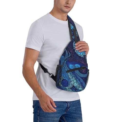 Mochila tipo sling negra para senderismo y viaje miniatura 7