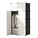 penderie Simple armoire Vêtements Cube Placard Armoire modulaire en plastique de stockage Organisateur Deeper Cubes Agrandir l'espace Combinaison Armoire garde-robe (Color : Black+White)