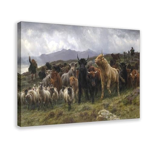 Impression sur toile Highland Raid Rosa Bonheur décoration murale