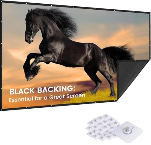 Image of TRENDING 110 inch Projector Screen 16:9 Foldable Anti-Crease Portable Projector Movies Screens for Home Theater Outdoor Indoor (110 inch)