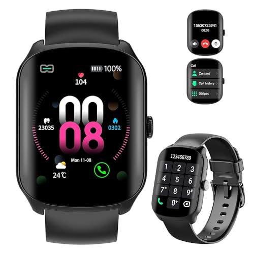 Smart Watch for Men Women, 1.95'HD Smartwatch (Dial/Answer Calls), Heart Rate/Sleep Monitor Fitness Smartwatch, Curved Screen Watches, 112+ Sports Modes Activity Trackers,IP68 Waterproof, Black