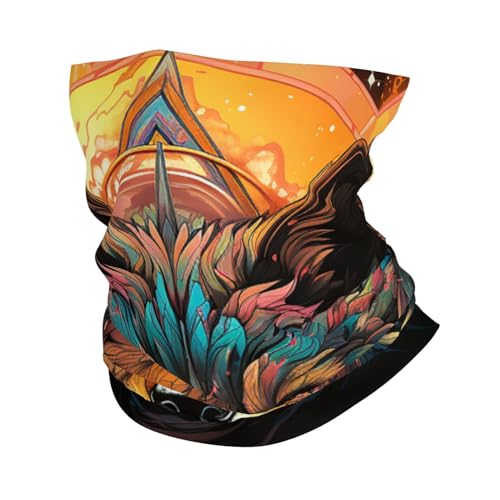 Bandana para cuello con diseño animal y fases lunares, cubierta facial pasamontañas para motocicleta, ciclismo, esquí para mujeres y hombres miniatura 1