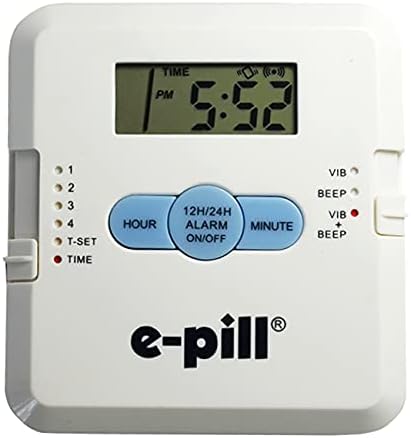 e-Pill 4 Alarm Pocket Pill Organizer and Medicine Pillbox with Pill Reminder - Vibrates and/or Beeps