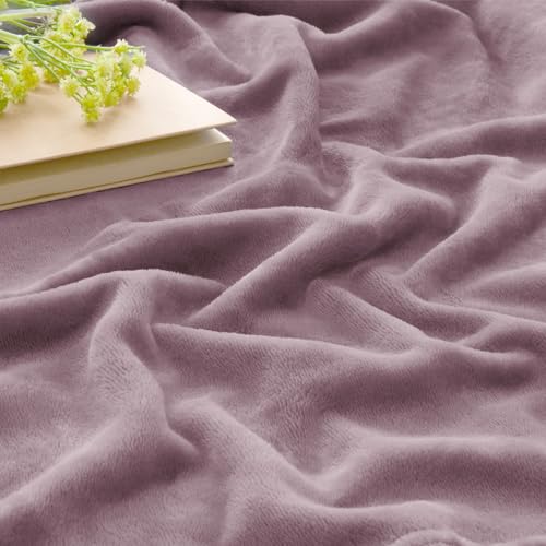 Image of BEDELITE Fleece Blanket Dusky Violet Throw Blankets for Couch & Bed, Luxury Plush Cozy Fuzzy Blanket 50x60 inches, Super Soft Warm Lightweight Throw Blanket for Travel Camping