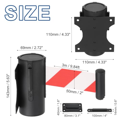 Barrière rétractable murale avec sangle anti-panique en acier - 2
