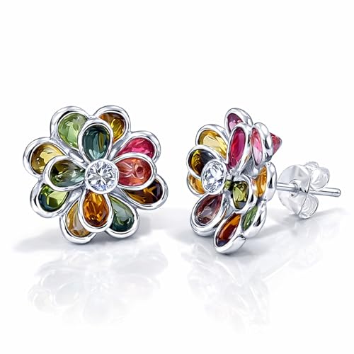 Tourmaline multicolore boucles d'oreilles pour illuminer vos tenues de soirée