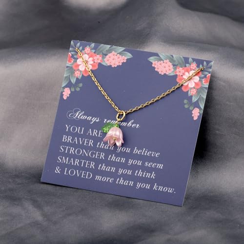 LQRI Lily of the Valley Necklace Lily Valley Flower Gift May Birth Flower Gift for Her Wildflower Necklace4