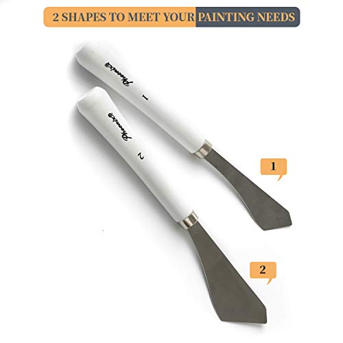 2pcs Painting Knife - Two Palette Knives - Thin and Flexible Art Tools for Oil Painting, Acrylic Mixing, Etc. - Thumbnail 6
