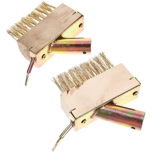 DOITOOL 2 Pezzi Spazzola per Diserbo 2 Pezzi Setole Resistenti in Acciaio per Pulizia Pavimentazione e Rimozione Muschio, Attrezzo Giardino per Vialetti e Terrazzi