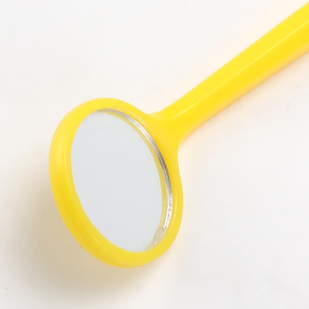 200 pezzi Specchietti orali dentali con manici lucidi Specchietti monouso per visita dentistica Specchietto orale dentale Specchietto antiappannamento Ogni specchio confezionato singolarmente(White)