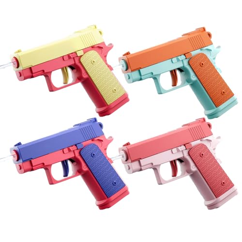 Wasserpistole Spielzeug für Kinder,4 Stück Wasserspritzpistole Klein,Mini Wasserpistolen,Premium Wasserpistolen Set,Wasser Spritzpistole Kunststoff,Wasser Spritzpistole für Sommerpartys im Freien