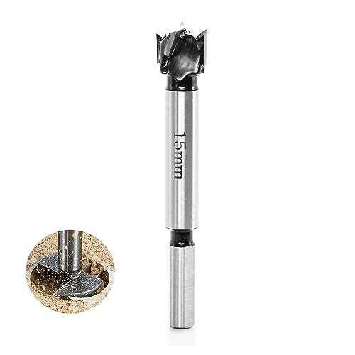 Sinoprotools Forstner Bit 19/32 Inch 15mm, Carbide Tipped Forstner Drill Bits