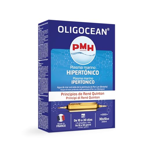 OLIGOCÉAN – PMH Plasma Marino Hipertonico – Principios de Quinton – Fabricación francesa – 30 ampollas de 10 ml