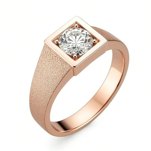 Moissanite Anillo de compromiso de oro blanco, anillo de compromiso para mujer, anillo de sello con moissanita, 9 K, 14 K, 18 K, oro blanco, 18, Oro rosa de 14 quilates, Moissanita