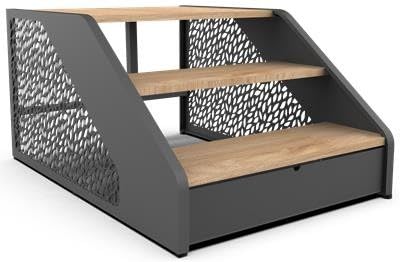 Poolex - Escalier pour Spa - SP-STEPS-7016B - Bois - Accès sécurisé, Robuste et Stable, Installation Facile, Compatible avec la Plupart des spas, Confort Optimal pour Usage Quotidien