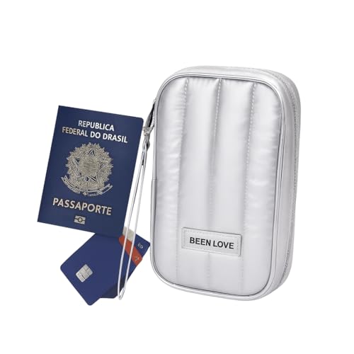 Carteira Porta Passaporte Feminina Acolchoada, Design Puffer, Material Resistente e Impermeável