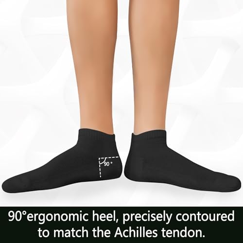 Image of +MD 6 Pairs Viscose Bamboo Ankle Socks for Mens /Womens, Liner Cushion Wicking Smell Control, Athletic Running Casual Low Cut Socks 6Grey7-9