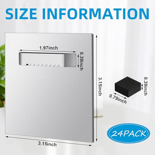 Image of Tandefio 24 Pack Self Adhesive Hanger 3.15 x 3.15 Hangers Adhesive Picture Hanging Plate Kit for Mirrors and Hanging Art /Photos on Acrylic, Glass, Aluminum or Other Flat Panels