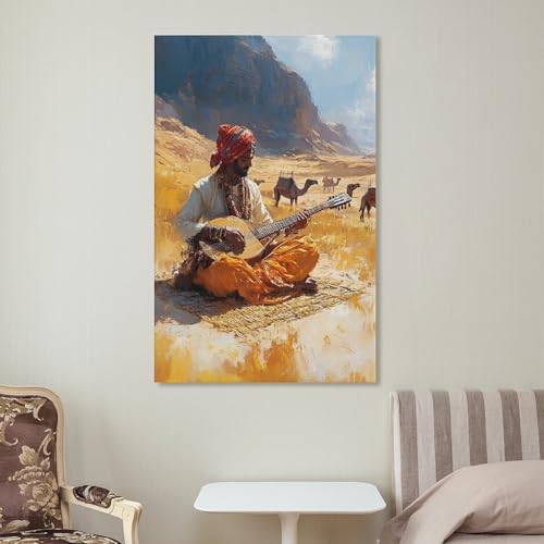 Joueur indien de sarangi poster toile pour rompre la monotonie des murs - 7