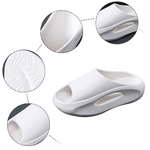 CsgrFagr Cloud Slides for Women and Men Pillow Slippers Bathroom Sandals Non Slip Quick Furry Slipper Boots for Women Outdoor (White, 7.5)4
