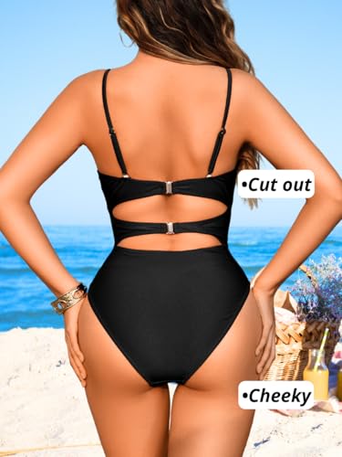Cheeky Gold Ring Monokini, High-Cut Pool Party One Piece Swimsuit, Sexy Vacation Outfits for Women3
