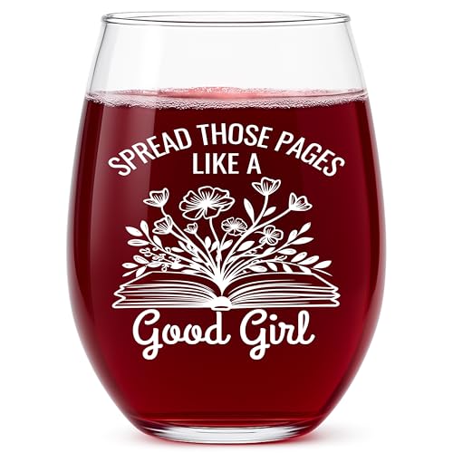 Glassicle Book Lovers Wine Gift – Funny Wine Glass for Women Who Love Spicy Books – Bookish Gift...