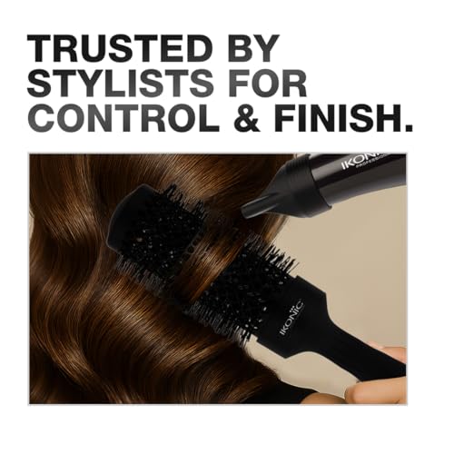 Image of Ikonic Professional Thermal Round Brush with Extra Long Barrel, Ionic Technology, Anti Frizz Styling, Curling, Volumizing & Waves for Women & Men, All Hair Types, Salon & Personal Use - TRB 43 XL