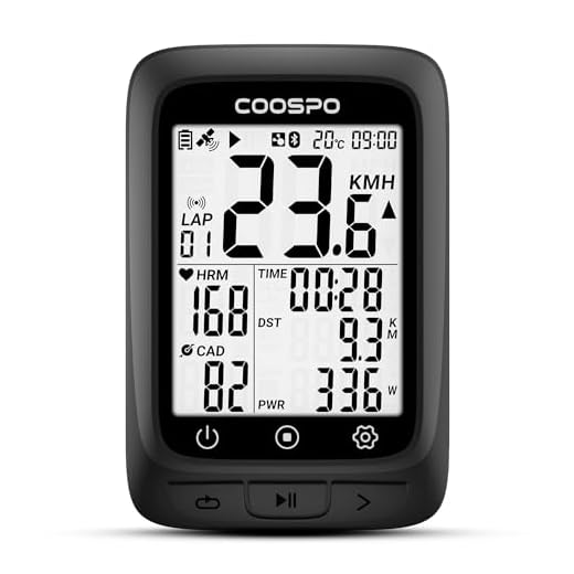 COOSPO Computador de bicicleta GPS sem fio, ANT+ GPS de ciclismo com Bluetooth, GPS multifuncional ANT+ bicicleta computador GPS com tela LCD 2.4, velocímetro de bicicleta com retroiluminação automática IP67