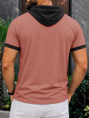 Image of Noble Monk Men's Regular Fit Hoodie T-Shirt for Man |Half Sleeves Tshirt for Men | Casual Wear Stylish T-Shirt for Man | Gym Tshirt for Men