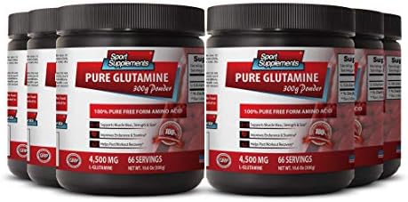 Sport Supplement L glutamine Acid - L Glutamine 300 G Powder - Optimal Conditions for nucleotide biosynthesis (6 Bottles)