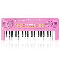 Piano Clavier Enfant 37 Touches – Micro Et Pupitre Inclus – Double Haut-parleur, Alimentation USB/pile – Cadeau Musical 3-6 Ans